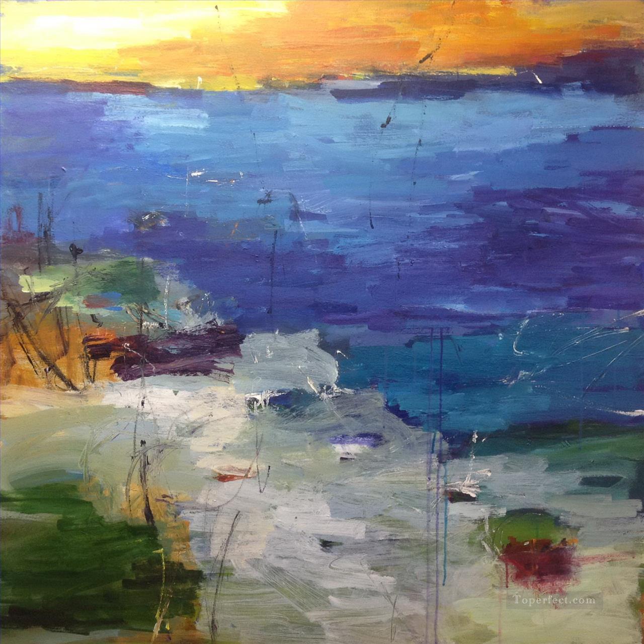 抽象的な海の風景053油絵